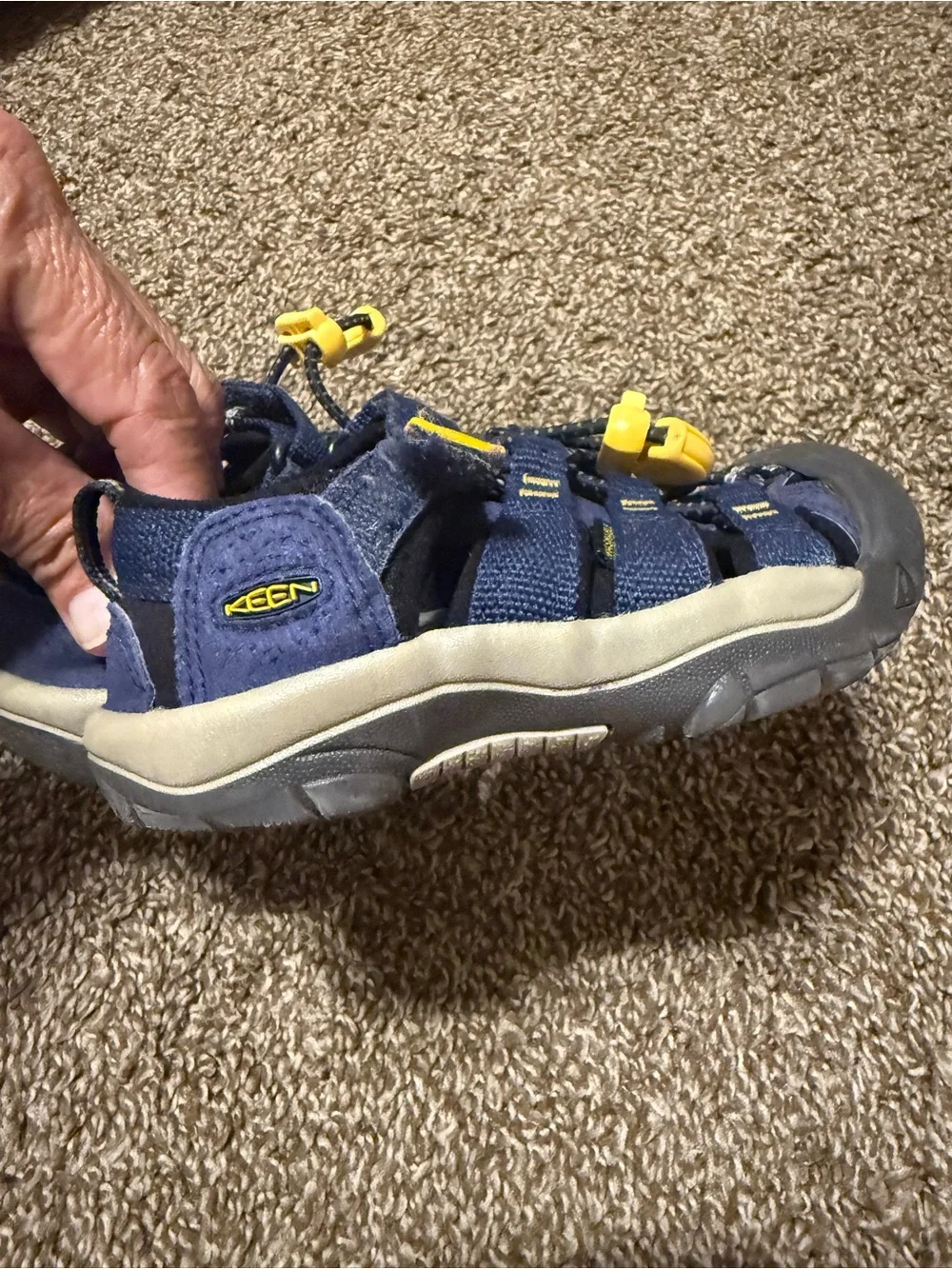 Keen Kids Navy Blue Closed-Toe Sandals with Yellow Accents